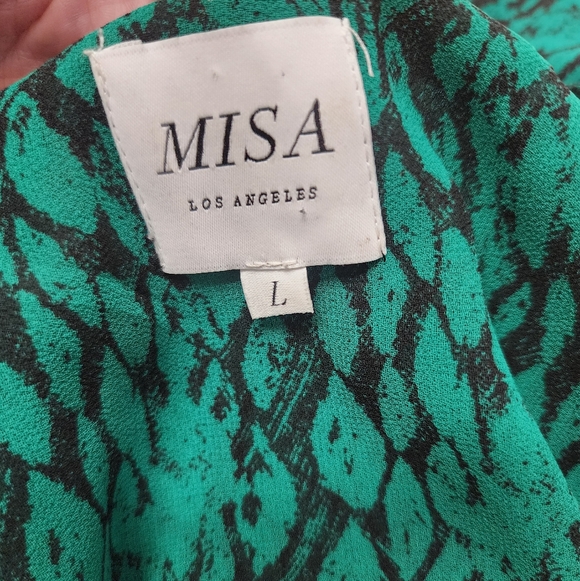 MISA Los Angeles Hadeya Tiered Maxi Dress Emerald size large - Picture 7 of 9